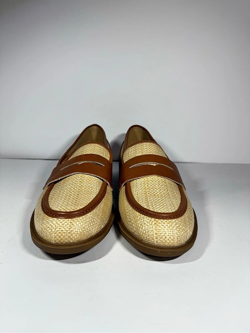 Journee Collection Brown & Gold Loafers size 7.5